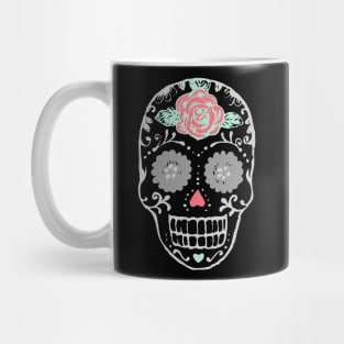 Sugar Skull With Red Rose on Forehead Mug